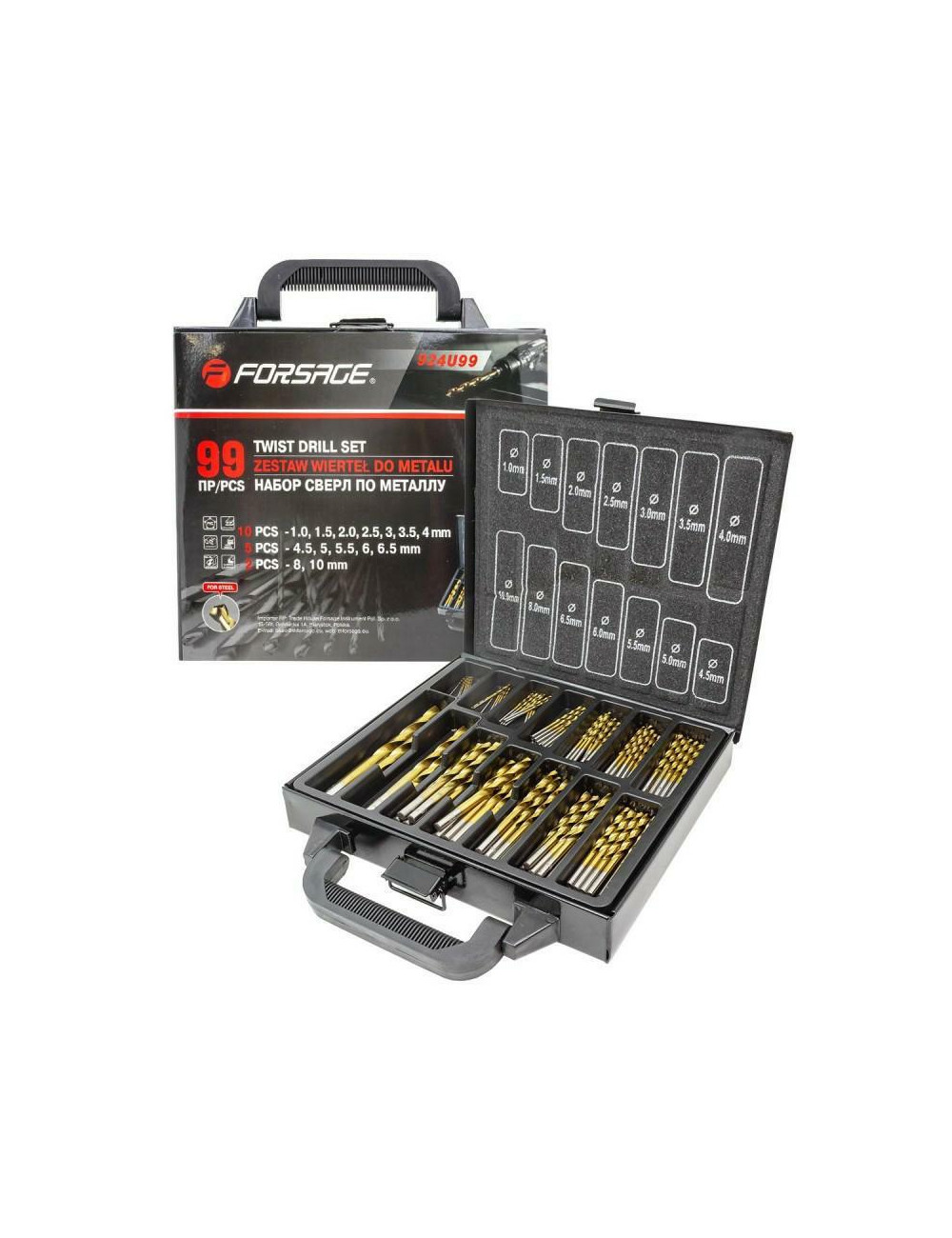 FORSAGE WIERTŁA METAL TYTAN KOMPLET 99el.