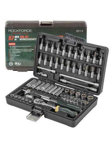 ROCKFORCE ZESTAW KLUCZY 1/4" 57el.
