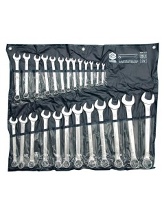 VOREL KLUCZE PŁASKO - OCZKOWE KOMPLET 25szt. (6-32mm) ETUI / SATYNA   51715