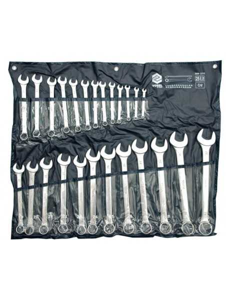 VOREL KLUCZE PŁASKO - OCZKOWE KOMPLET 25szt. (6-32mm) ETUI / SATYNA   51715