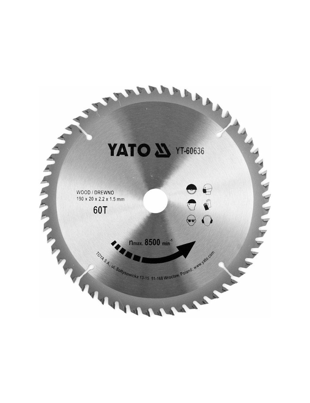 YATO PIŁA TARCZA WIDIOWA 190*60*20 YT-60636