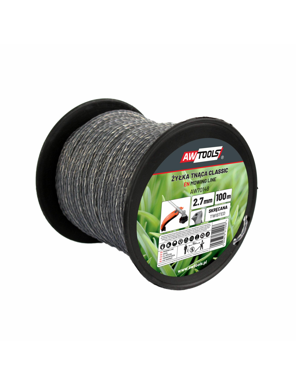 AWTOOLS ŻYŁKA TNĄCA CLASSIC 2,7x100m SKRĘCANA