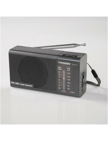 TIROSS RADIO MINI PRZENOŚNE NA BATERIE CZARNE