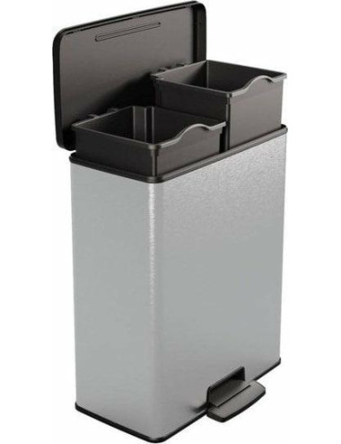 CURVER KOSZ NA ŚMIECI Z PEDAŁEM 26L+26L IML METALIZOWANY