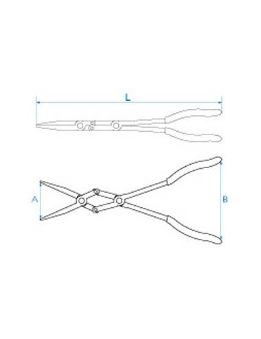 KING TONY SZCZYPCE WYDŁUŻONE PROSTE 340mm Z PODWÓJNYM PRZEGUBEM