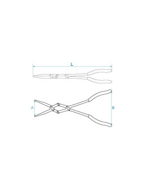 KING TONY SZCZYPCE WYDŁUŻONE PROSTE 340mm Z PODWÓJNYM PRZEGUBEM