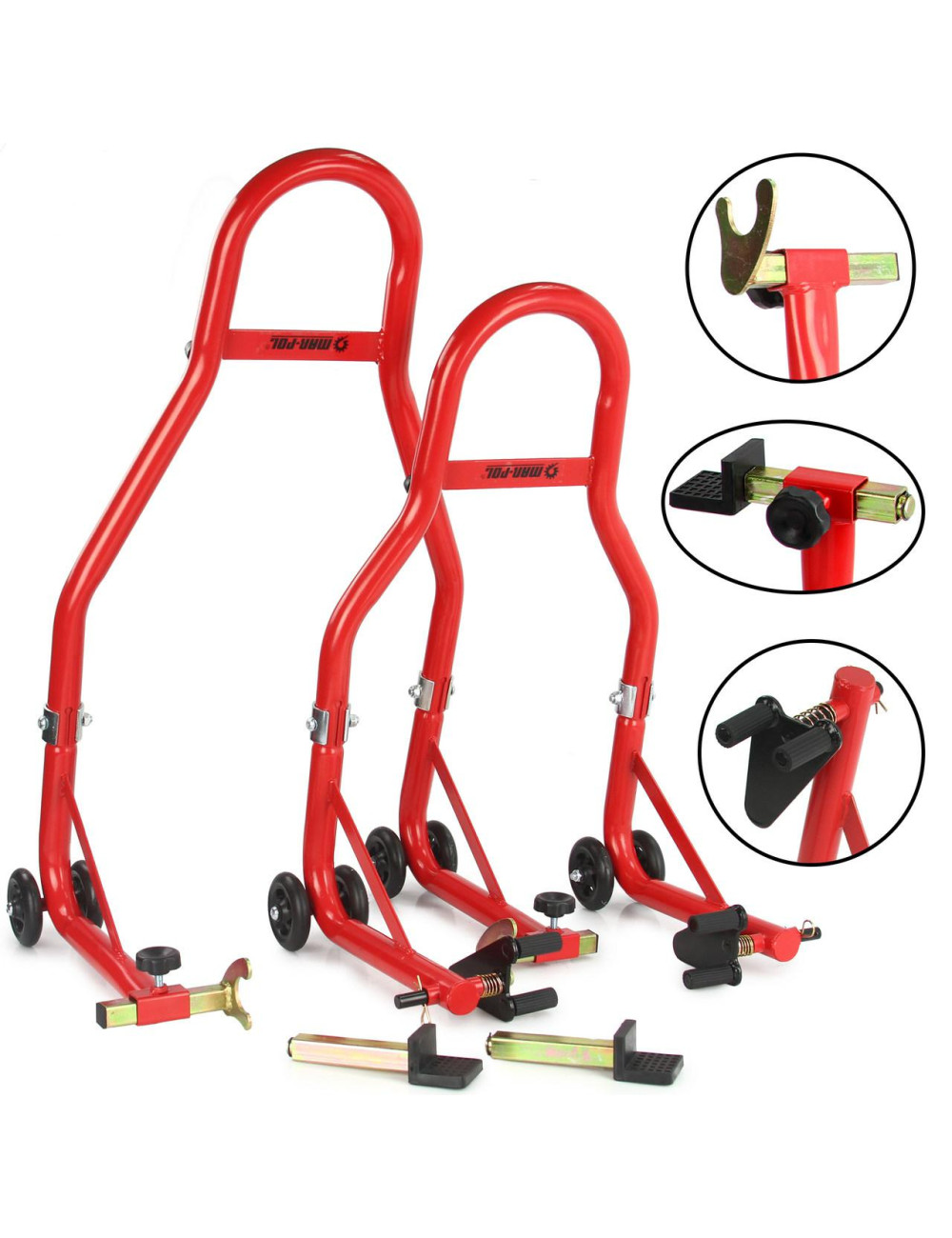 STOJAK MOTOCYKLOWY ZESTAW FRONT-TYŁ 2szt. MAR-POL