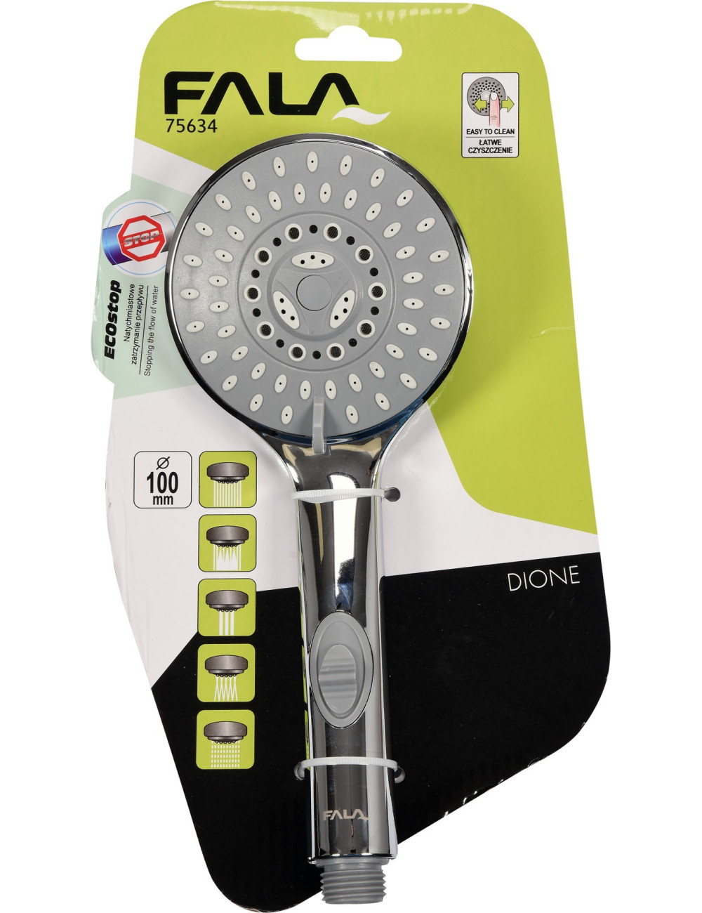 FALA SŁUCHAWKA PRYSZNICOWA DIONE 5 FUNKCJI+ ECO