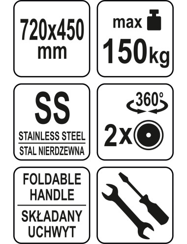 YATO WÓZEK PLATFORMOWY SKŁADANY INOX
