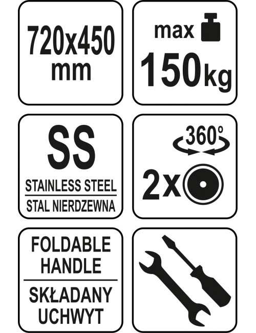 YATO WÓZEK PLATFORMOWY SKŁADANY INOX