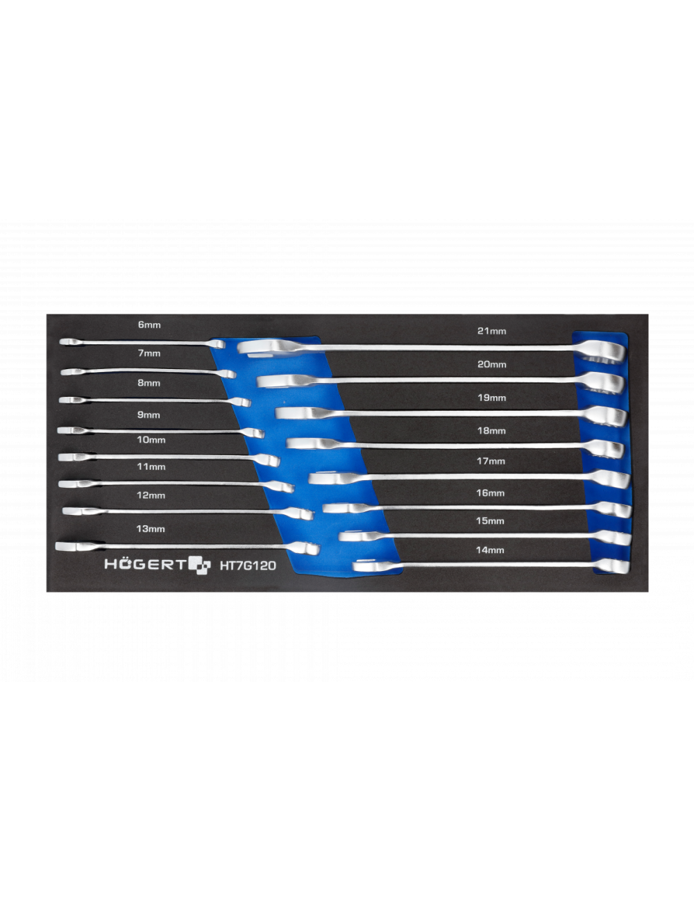 HOEGERT ZESTAW KLUCZY PŁASKO-OCZKOWYCH 16szt. WKŁAD EVA
