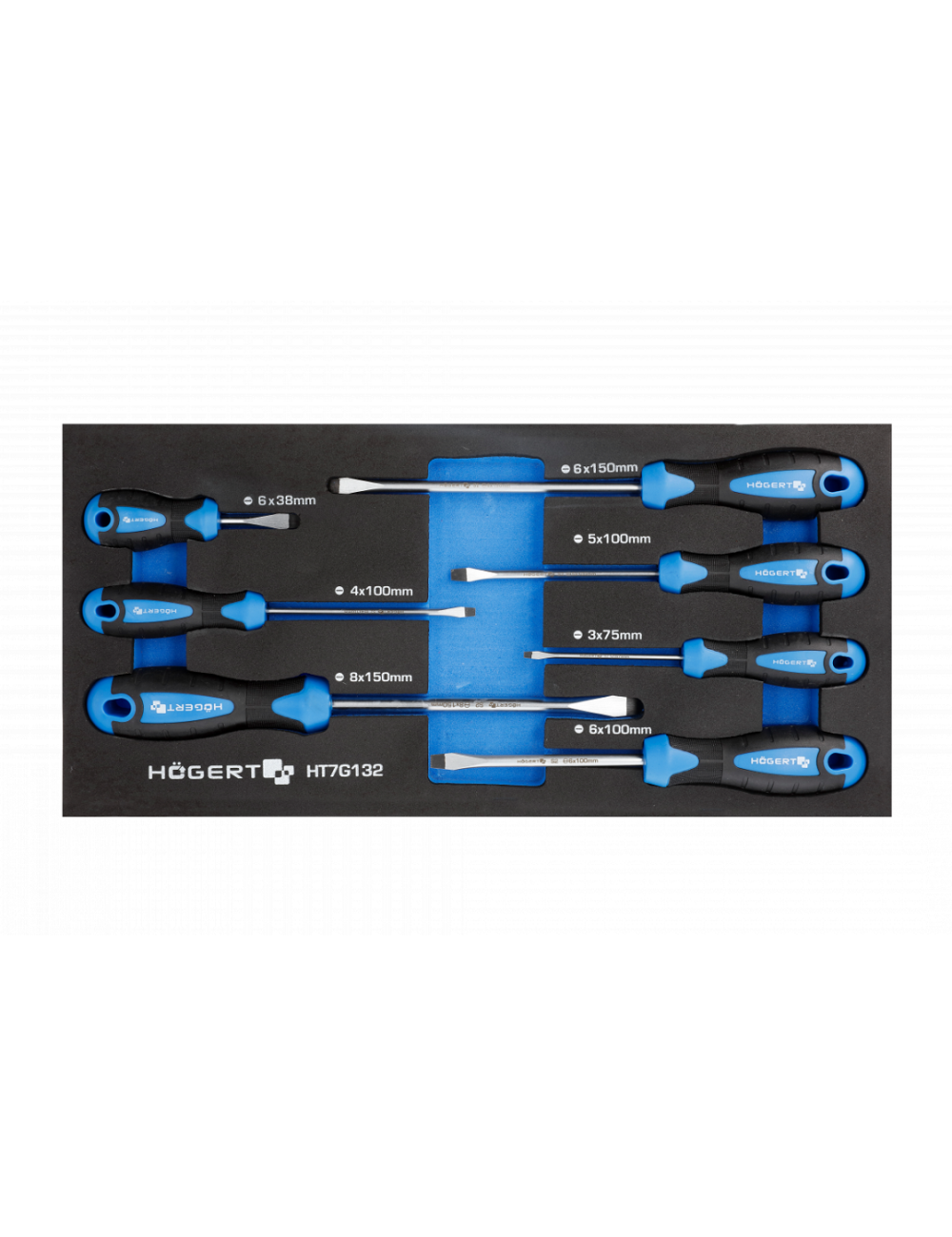HOEGERT WKRĘTAKI PŁASKIE KOMPLET 7szt. WKŁAD EVA