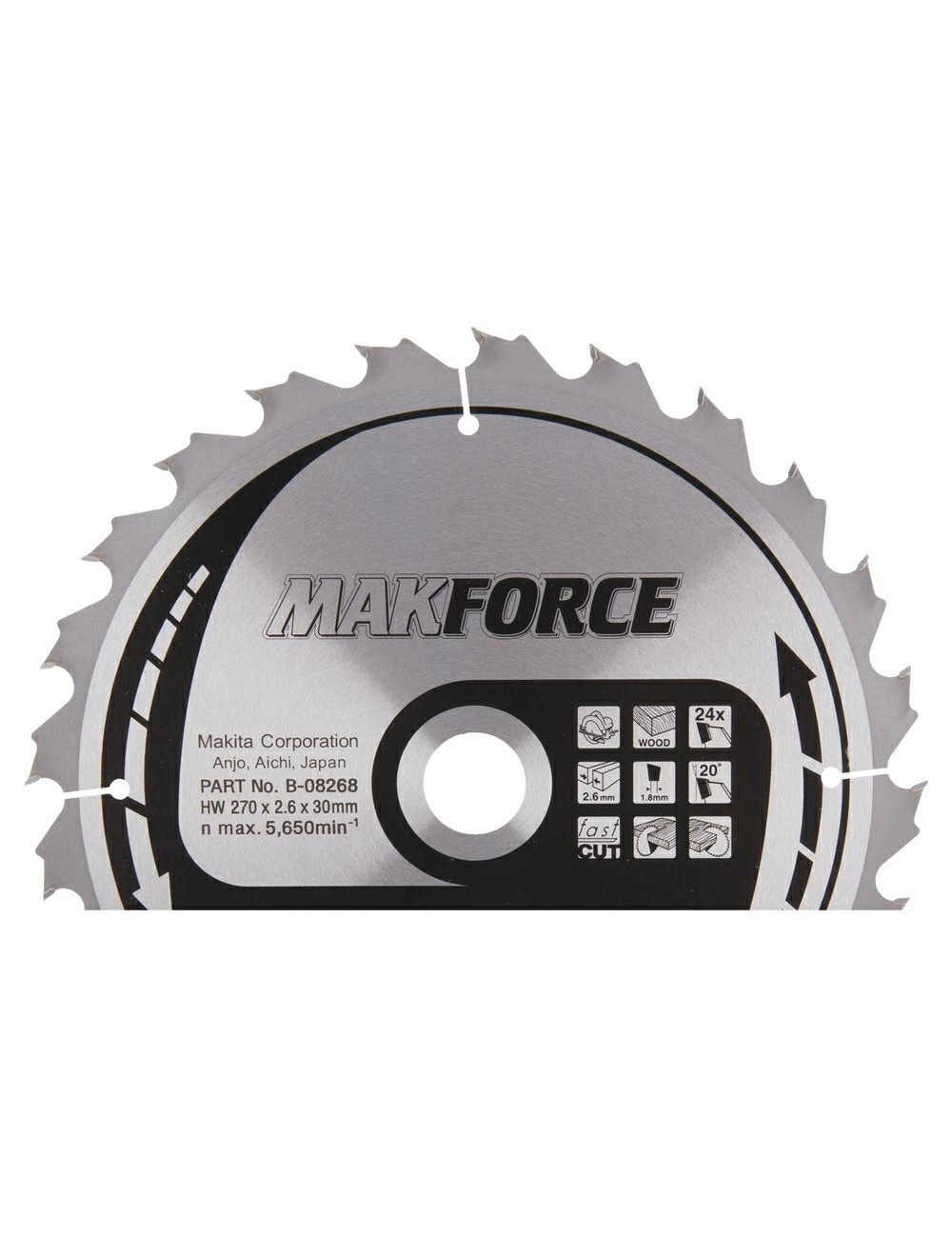 PIŁA TARCZOWA DO DREWNA MAKITA 270x30mm 24-ZĘBÓW MAKFORCE