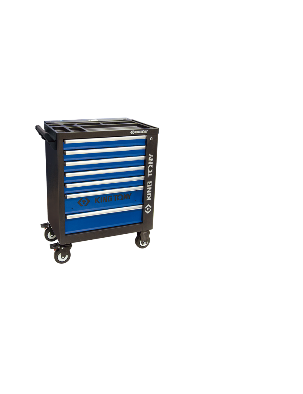 KING TONY WÓZEK WARSZTATOWY 7 SZUFLAD NIEBIESKA PLUS BOCZNY SCHOWEK