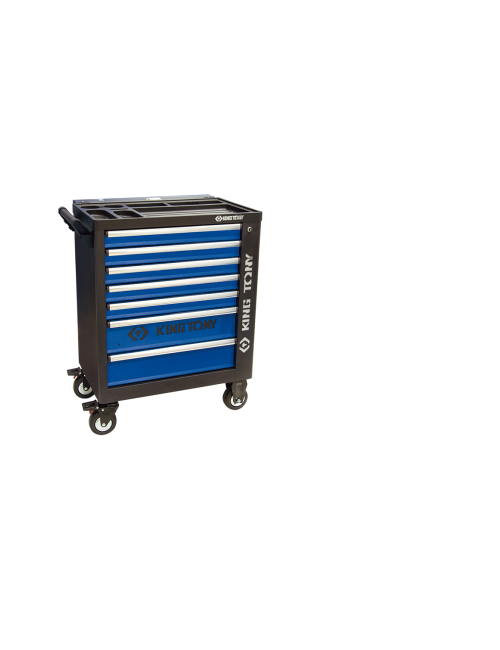 KING TONY WÓZEK WARSZTATOWY 7 SZUFLAD NIEBIESKA PLUS BOCZNY SCHOWEK