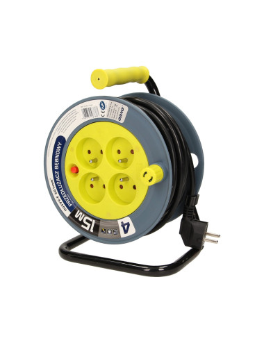 ORNO PRZEDŁUŻACZ BĘBNOWY, 4G 2P + Z, METALOWY STOJAK, 3X1, 15M