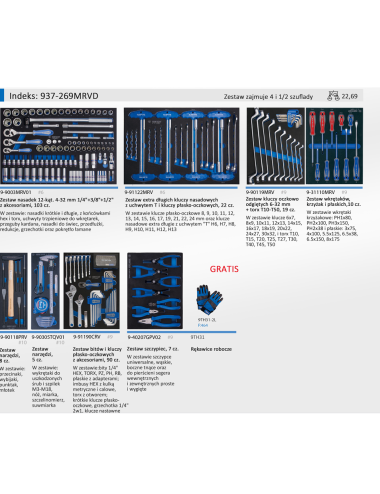 KING TONY WÓZEK WARSZTATOWY 6 SZUF.269 NIEB.