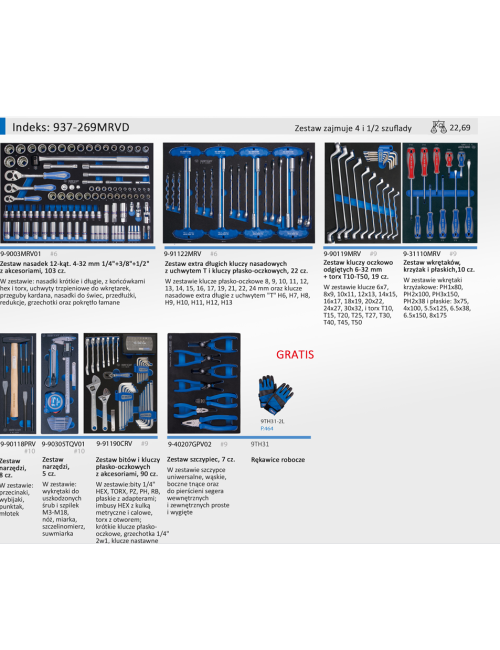 KING TONY WÓZEK WARSZTATOWY 6 SZUF.269 NIEB.