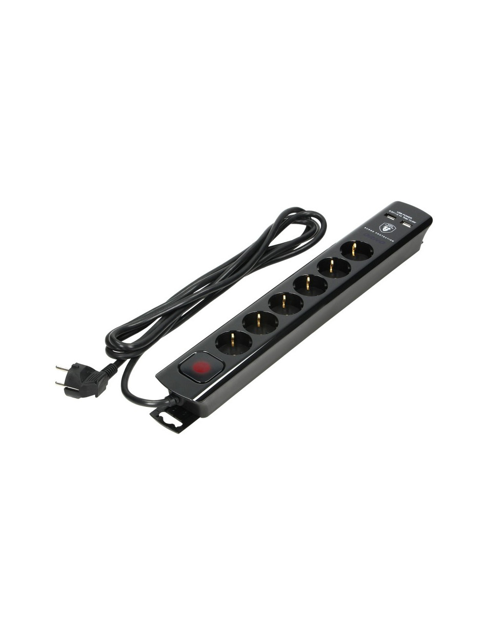 ORNO LISTWA 6x GNIAZD Z WYŁĄCZNIKIEM 2P + Z , DŁUGOŚĆ 3M, PRZECIWPRZEPIĘCIOWA CZARNA