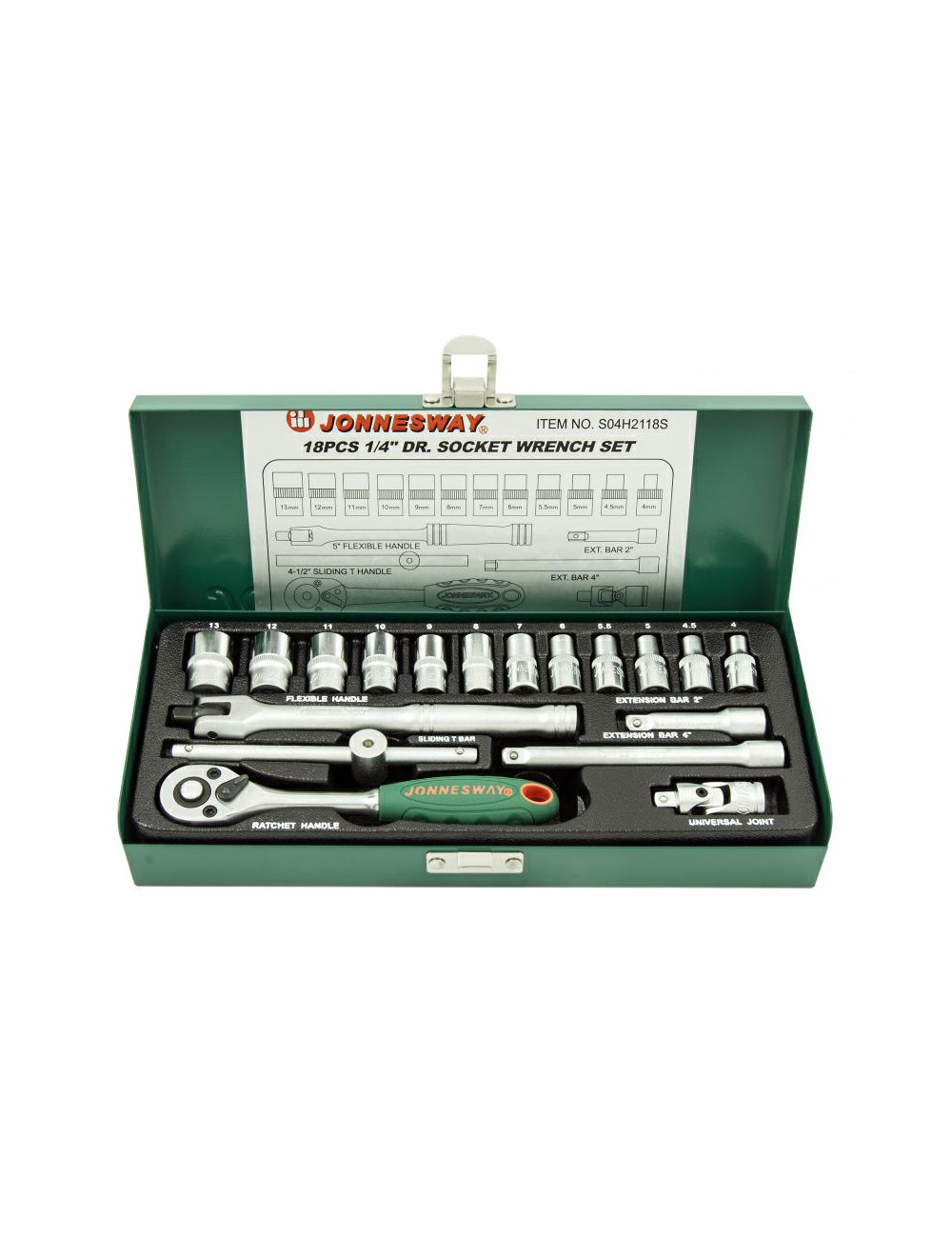JONNESWAY ZESTAW KLUCZY 18el. (1/4")