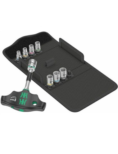 WERA ZESTAW KOŃ. Z GRZECHOTKĄ TYPU T 1/4" 9cz. ETUI KRAFTFORM KOMPAKT 400 RA SET2