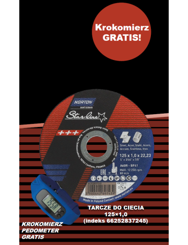 TARCZA DO PRZECINANIA NORTON STARLINE A60R 125x1.0x22.23 100 sztuk + KROKOMIERZ