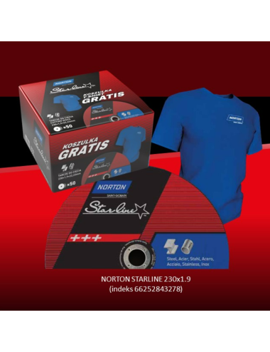 NORTON TARCZA.STARLINE 230mmx1,9mm 50 szt. + KOSZULKA