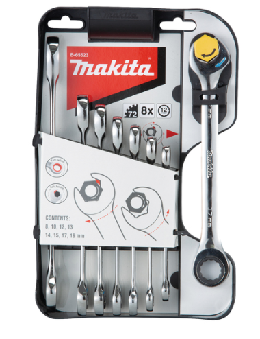 MAKITA ZESTAW KLUCZY Z GRZECHOTKĄ 8szt.