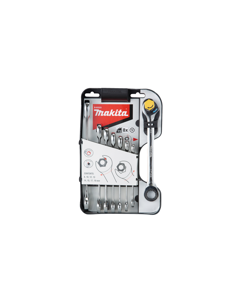 MAKITA ZESTAW KLUCZY Z GRZECHOTKĄ 8szt.
