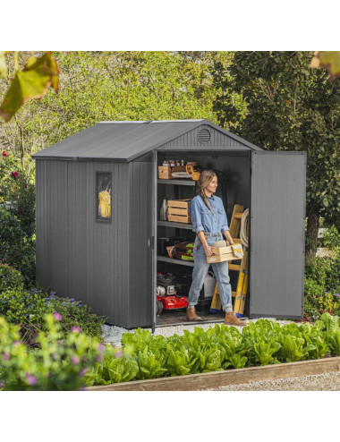 KETER DOMEK NARZĘDZIOWY OGRODOWY DARWIN SZARY 190 x 244 x 221cm
