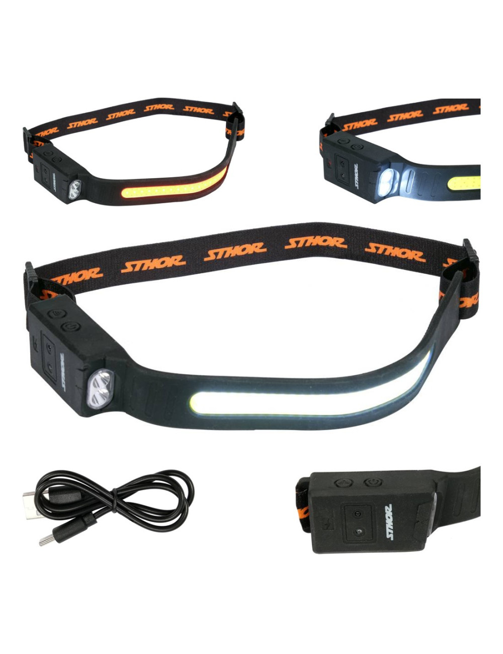 STHOR LATARKA CZOŁOWA 430LM CZUJNIK