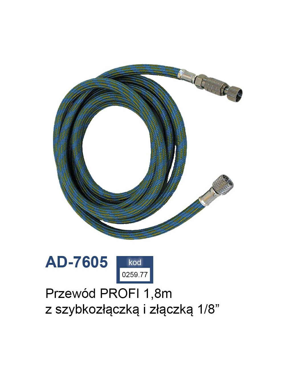 ADLER PRZEWÓD PROFI 1,8m Z SZYBKOZŁĄCZKĄ AD-7605