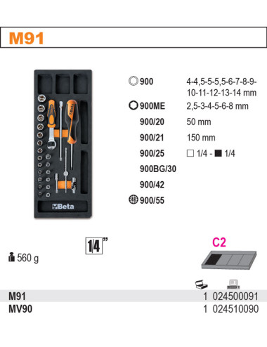 BETA ZESTAW NARZĘDZI 25szt. W MIĘKKIM WKŁ.PRO.