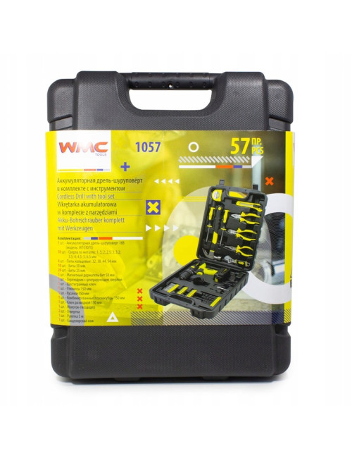 ZESTAW NARZĘDZIOWY 57el. Z WKRĘTARKĄ WMC