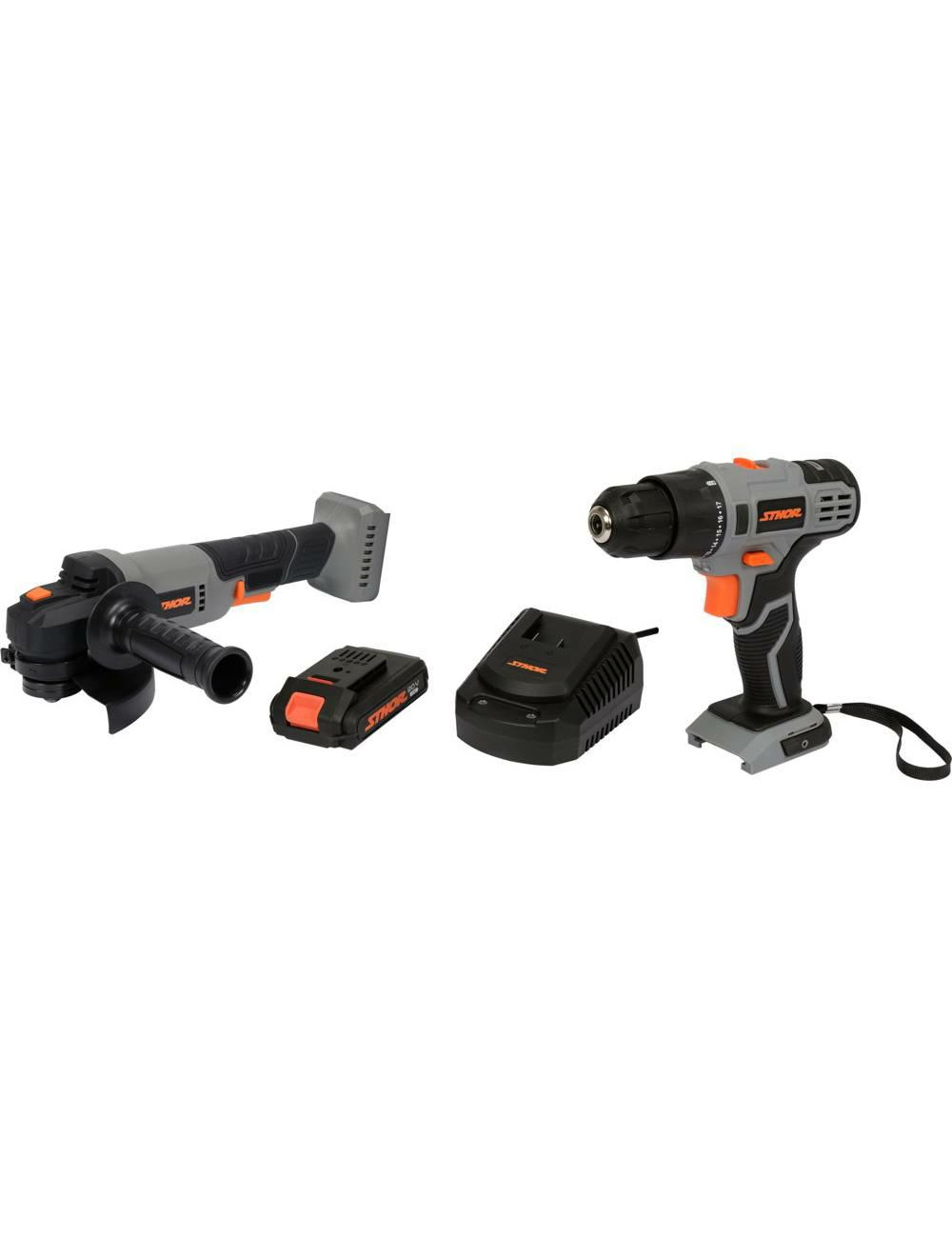 STHOR SZLIFIERKA 20V + WKRĘTARKA 20V 26Nm 1x2,0Ah