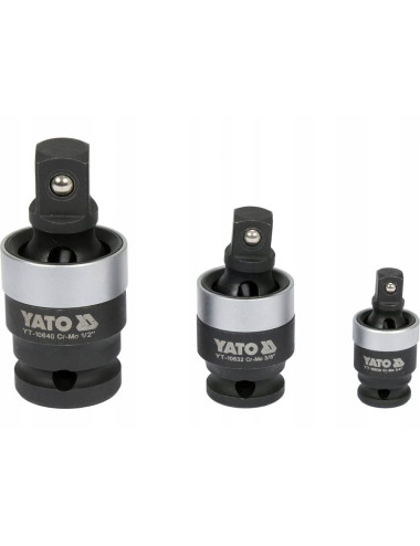 YATO PRZEGUB KULISTY UDAROWY ZESTAW 1/4" 3/8" 1/2" YT-10642