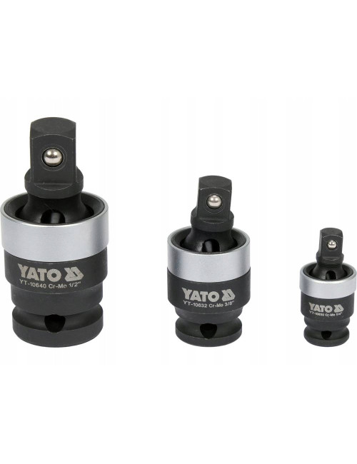 YATO PRZEGUB KULISTY UDAROWY ZESTAW 1/4" 3/8" 1/2" YT-10642