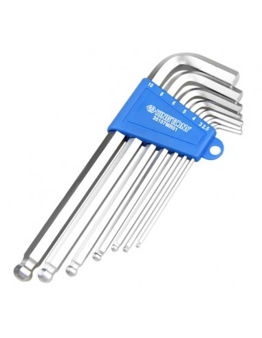 KING TONY KOMPLET IMBUSÓW 1130M - HEX Z KULKĄ DŁUGIE 2,5 - 10mm 7 elem. W UCHWYCIE PLASTIKOWYM