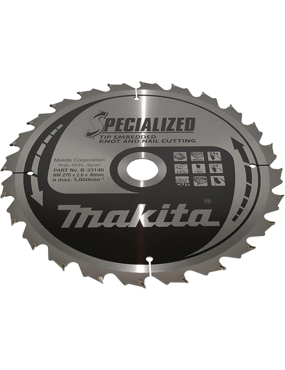 MAKITA PIŁA TARCZOWA  270x30x24z SPECJALIZED DREWNO (Z GWOŹDZIAMI I SĘKAMI)