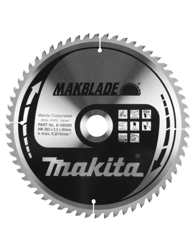 PIŁA TARCZOWA DO DREWNA MAKITA MAKBLADE 190x20 60z B-32823