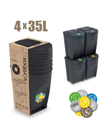 KEDEN KOSZ NA ŚMIECI SORTIBOX - ANTRACYTOWY