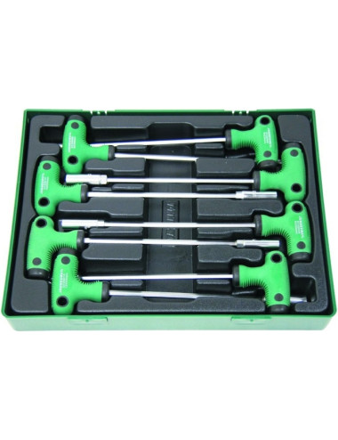 JONNESWAY KLUCZE NASADOWE TRZPIENIOWE Z UCHWYTEM 8szt. 6, 7, 8, 9, 10, 11, 12, 13mm D725N08SP