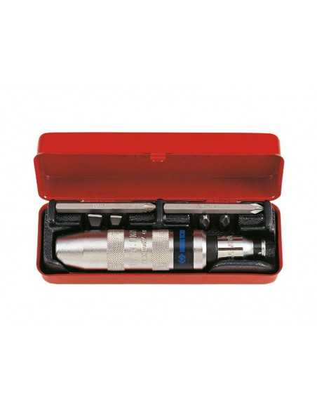 KING TONY WKRĘTAK UDAROWY + BITY 5/16" 8 elem. W KASECIE