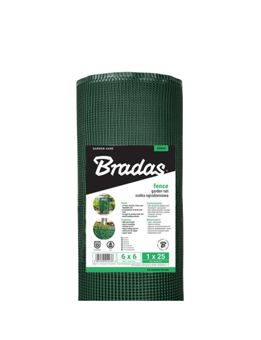 SIATKA OGRODZENIOWA OGRODOWA 6mm x 1,00m x 25mb 300g m2