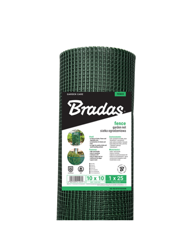 SIATKA OGRODZENIOWA OGRODOWA 10mm x 1,00m x 25mb 300g m2