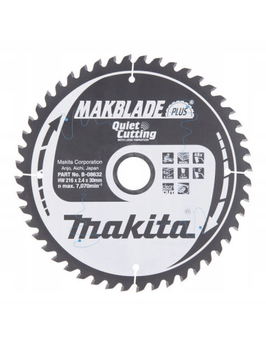 MAKITA PIŁA TARCZOWA 216x30x48z MAKBLADE PLUS DREWNO