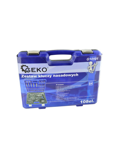 Zestaw kluczy nasadowych i torx 108el.CRV GEKO(