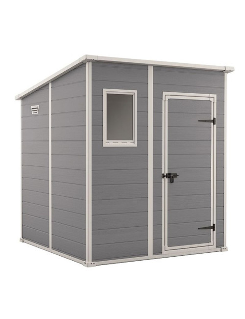 KETER DOMEK OGRODOWY MANOR PENT 6x6 SZARO BIAŁY 183,5 x 185 x 200,5cm