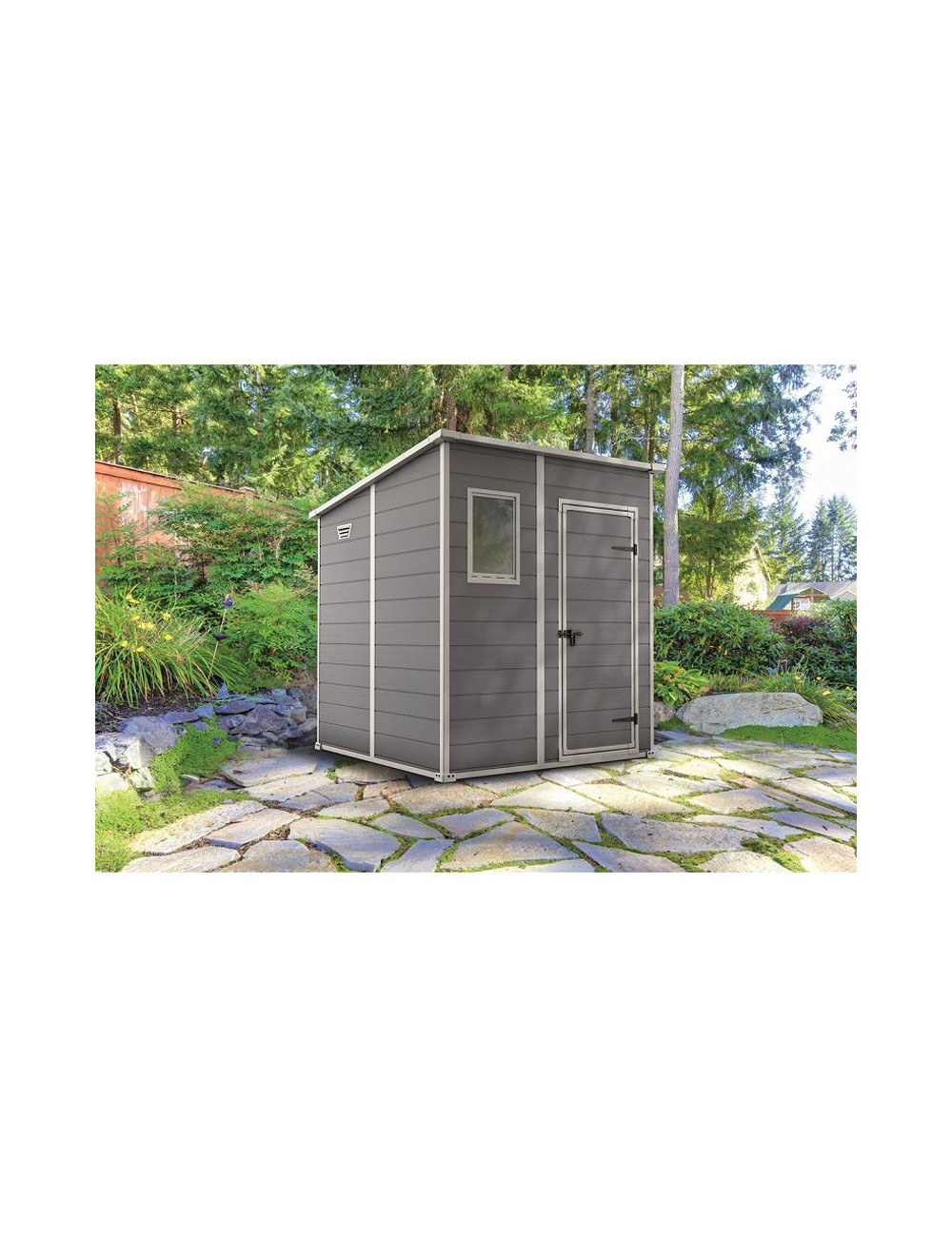 KETER DOMEK OGRODOWY MANOR PENT 6x6 SZARO BIAŁY 183,5 x 185 x 200,5cm