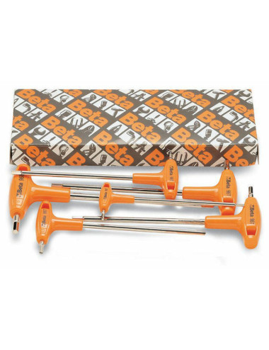 BETA KOMPLET KLUCZY TRZPIENIOWYCH KĄTOWYCH, SZEŚCIOKĄTNYCH Z RĘKOJEŚCIĄ 96T, 2-10MM, 6 SZTUK